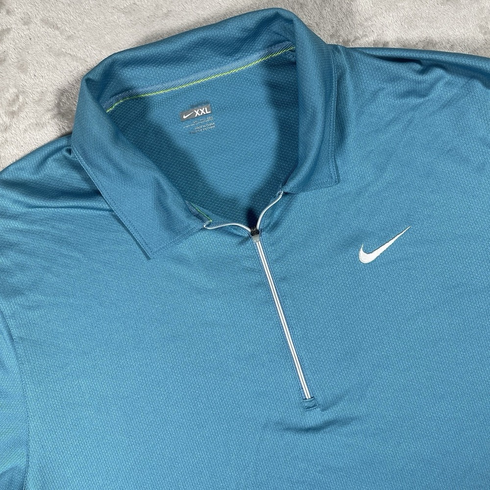 Nike Tennis Court Sphere Dry 1/4 Zip Polo Shirt Men's XXL Blue Fit Dry